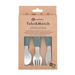 Kép 1/8 - PETITE&MARS Rozsdamentes acél evőeszközkészlet Take&Match Misty Green 12m+