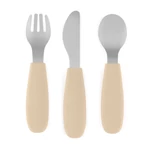 Kép 4/8 - PETITE&MARS Rozsdamentes acél evőeszközkészlet Take&Match Desert Sand 12m+