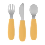 Kép 4/8 - PETITE&MARS Rozsdamentes acél evőeszközkészlet Take&Match Intense Ochre 12m+