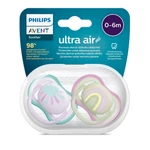 Kép 3/9 - Avent SCF085/59, 2 darab, mintás lányos játszócumi, ultra air, 0-6 hó (szivárvány)