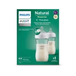 Kép 4/10 - Avent SCY933/02 Natural Response üvegből készült cumisüveg, 240 ml, 1 hó+ 2 db
