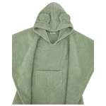 Kép 2/5 - EKO Poncsó pamutból kapucnival és fülekkel 75x120 cm - Olive green