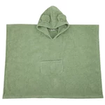 Kép 3/5 - EKO Poncsó pamutból kapucnival és fülekkel 75x120 cm - Olive green