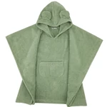Kép 1/5 - EKO Poncsó pamutból kapucnival és fülekkel 75x120 cm - Olive green