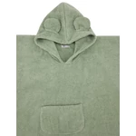 Kép 4/5 - EKO Poncsó pamutból kapucnival és fülekkel 75x120 cm - Olive green
