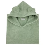 Kép 5/5 - EKO Poncsó pamutból kapucnival és fülekkel 75x120 cm - Olive green