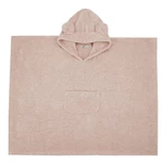 Kép 2/5 - EKO Poncso pamutból kapucnival és fülekkel 75x120 cm - Powder pink