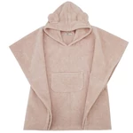 Kép 3/5 - EKO Poncso pamutból kapucnival és fülekkel 75x120 cm - Powder pink