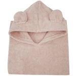 Kép 5/5 - EKO Poncso pamutból kapucnival és fülekkel 75x120 cm - Powder pink