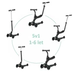 Kép 2/9 - QPLAY Kolobežka Sema Pro Black, 5 v 1, s LED kolečky, věk 1-6 let