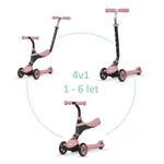 Kép 2/9 - QPLAY Koloběžka/odrážedlo Sema 5v1 Pink, věk 1-6 let, do 50 kg
