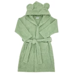 Kép 2/5 - EKO Köntös pamutból kapucnival és fülekkel méret 80-86 - Olive green