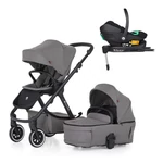 Kép 1/10 - PETITE&MARS Kombinált babakocsi ICON 2in1 Dove Grey LITE AIR + Core Pro i-Size Black Grey + Bázis
