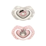 Kép 1/6 - Canpol babies Szilikon szimmetrikus cumi, Light touch, BONJOUR PARIS, 6-18hó, 2db - rózsaszín