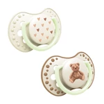 Kép 6/10 - LOVI világító dinamikus szilikon cumi TEDDY LOVE 6-18 hó 2 db