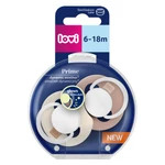 Kép 6/10 - LOVI Világító dinamikus szilikon cumi PRIME 6-18hó 2db - Ivory/Blush