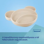 Kép 3/5 - Canpol babies Szilikon osztott tányér, tapadókoronggal, Mackó - krémszín