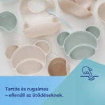 Kép 4/5 - Canpol babies Szilikon osztott tányér, tapadókoronggal, Mackó - krémszín