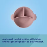 Kép 3/6 - Canpol babies Szilikon osztott tál, tapadókoronggal, 360ml, DOTS - pink