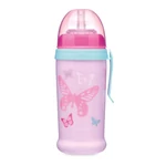 Kép 1/2 - Canpol babies Cseppmentes itatópohár, szilikon szívószállal, 350 ml, BUTTERFLY - rózsaszín