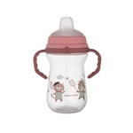 Kép 1/4 - Canpol babies Itatópohár szilikonos ivócsőrrel, FirstCup, 250 ml, Bonjour Paris - rózsaszín