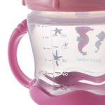 Kép 4/5 - Canpol babies Cseppmentes itatópohár szilikon kifolyóval, 180 ml, LOVE&SEA, rózsaszín