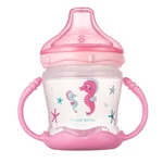 Kép 1/5 - Canpol babies Cseppmentes itatópohár szilikon kifolyóval, 180 ml, LOVE&SEA, rózsaszín