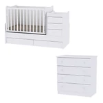 Kép 1/3 - Lorelli Maxi Plus kombi ágy 70x160 + Komód - White