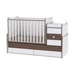 Kép 2/3 - Lorelli Maxi plus kombi ágy 70x160 + Komód - White & Walnut