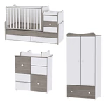 Kép 1/4 - Lorelli Maxi plus kombi ágy 70x160 + Cupboard pelenkázó komód + Exclusive szekrény - White & Co