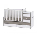 Kép 2/3 - Lorelli Maxi plus kombi ágy 70x160 + Cupboard pelenkázó komód - White & Coffee