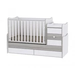 Kép 2/4 - Lorelli Maxi Plus kombi ágy 70x160 + Cupboard pelenkázó komód + Exclusive szekrény - White & Ar