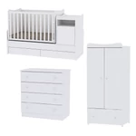 Kép 1/4 - Lorelli Trend PLUS kombi ágy 70x165 + Komód + Exclusive szekrény - White