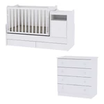 Kép 1/3 - Lorelli Trend PLUS kombi ágy 70x165 + Komód - White