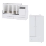 Kép 1/3 - Lorelli Trend PLUS kombi ágy 70x165 + Exclusive szekrény - White