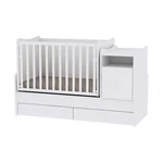 Kép 2/4 - Lorelli Trend PLUS kombi ágy 70x165 + Cupboard pelenkázó komód + Exclusive szekrény - White
