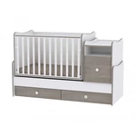 Kép 2/3 - Lorelli Trend PLUS kombi ágy 70x165 + Cupboard pelenkázó komód - White & Coffee