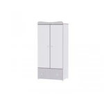 Kép 3/3 - Lorelli Trend PLUS kombi ágy 70x165 + Exclusive szekrény - White & Pink Crossline