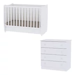 Kép 1/3 - Lorelli Dream kiságy 60x120 + Komód - White