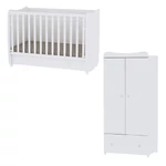 Kép 1/3 - Lorelli Dream kiságy 60x120 + Exclusive szekrény - White
