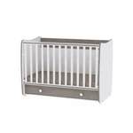 Kép 2/3 - Lorelli Dream kiságy 60x120 + Cupboard pelenkázó komód - White & Coffee