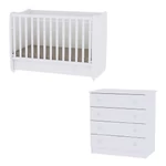 Kép 1/3 - Lorelli Dream kiságy 70x140 + Komód - White
