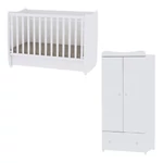 Kép 1/3 - Lorelli Dream kiságy 70x140 + Exclusive szekrény - White