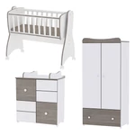 Kép 1/4 - Lorelli First Dreams ringatható bölcső 105x55 + Cupboard pelenkázó komód + Exclusive szekrény