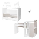 Kép 4/6 - Lorelli Multi kombi ágy + ágyneműtartó - White / Amber