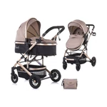 Kép 1/9 - Chipolino Estelle babakocsi mózessé alakítható sport résszel + autóshordozó 0-13kg - Sand