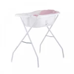 Kép 1/7 - Chipolino Vela kád babatartóval és leeresztő dugóval 87cm + kádállvány - Pink