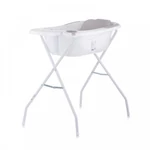 Kép 1/6 - Chipolino Vela kád babatartóval és leeresztő dugóval 87cm + kádállvány - Grey