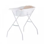 Kép 1/6 - Chipolino Vela kád babatartóval és leeresztő dugóval 87cm + kádállvány - Mokka