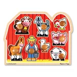Kép 1/3 - Melissa & Doug Fa készségfejlestő játék, Puzzle fogantyúval Farm